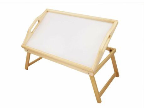 HR-3550 Flip-Top Adjustable Wooden Bed Tray with foldable legs