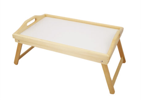 HR-3550 Flip-Top Adjustable Wooden Bed Tray with foldable legs