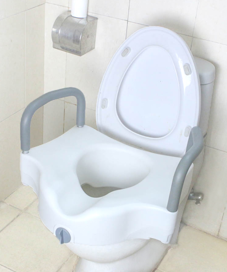 MU3600 Siège de toilette surélevé de 12,5 cm, avec Accoudoir/accoudoir rembourré/Barre de