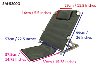 SM-5200G Adjustable Backrest with Headrest, Gray