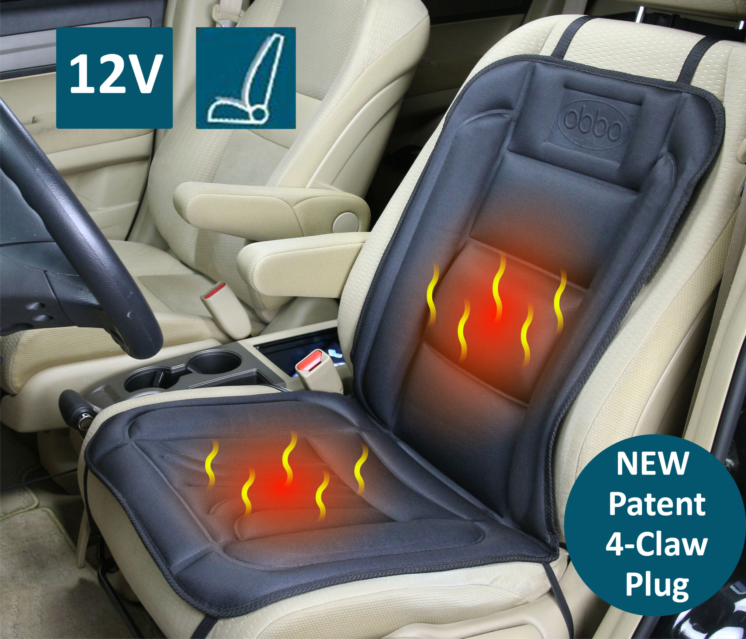 Housse De Siège Auto Chauffante 12V - 2 Niveaux De Chaleur (60°C/30°C) - Taille 48x97 Cm - Hiver Voiture/camion